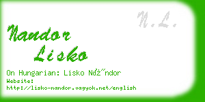 nandor lisko business card